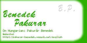 benedek pakurar business card
